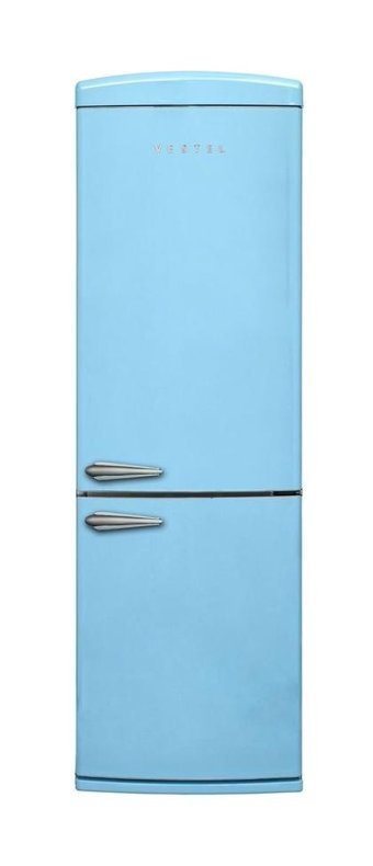 Vestel Retro NFK37211 Çift Kapılı No Frost E Enerji Sınıfı 330 lt Mavi Alttan Donduruculu Kombi Tipi Buzdolabı