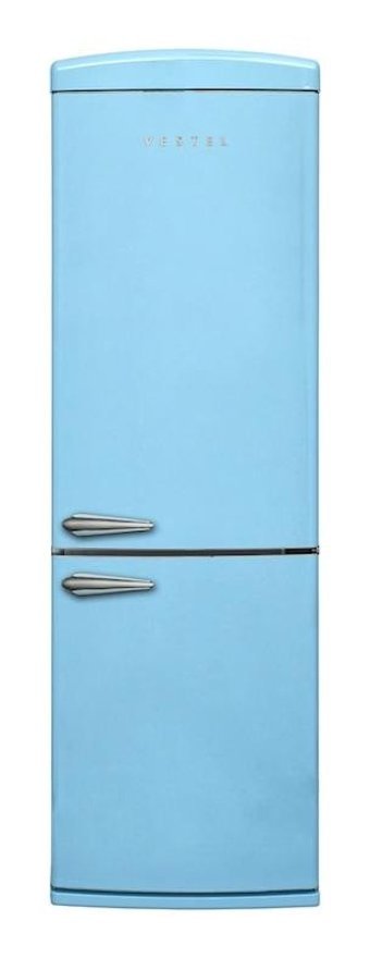 Vestel Retro NFK37211 Çift Kapılı No Frost E Enerji Sınıfı 330 lt Mavi Alttan Donduruculu Kombi Tipi Buzdolabı