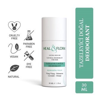 Heal & Flora Pudrasız Ter Önleyici Organik Antiperspirant Roll-On Kadın Deodorant 30 ml