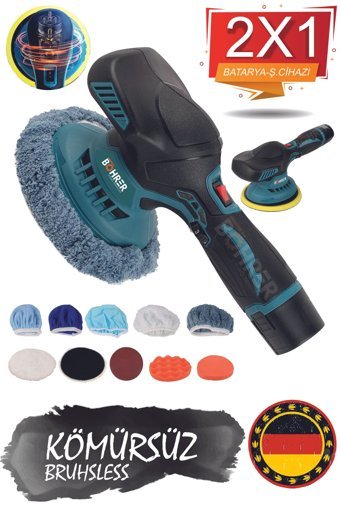 Böhrer V258 1050 W 115 mm Kablosuz Pasta Cila Akülü Şarjlı Polisaj Makinesi
