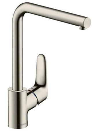 Hansgrohe Focus Kuğu Çift Girişli Aç Kapa Eviye Bataryası Gümüş