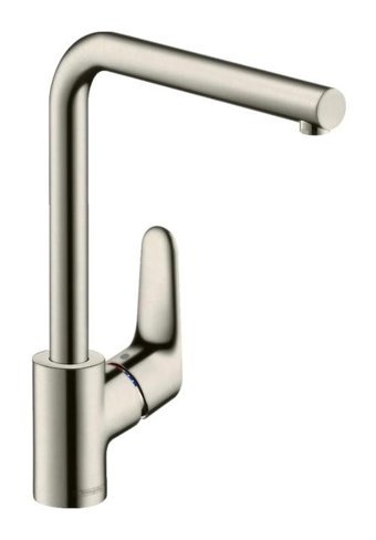 Hansgrohe Focus Kuğu Çift Girişli Aç Kapa Eviye Bataryası Gümüş