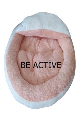 Be Active Yuvarlak Peluş Yıkanabilir Tek Fonksiyonlu Simit Kedi Yatağı Pembe