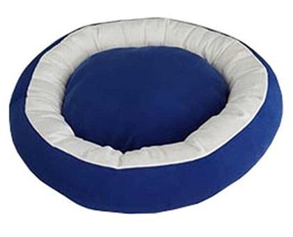 Bedspet Yıkanabilir Tek Fonksiyonlu Simit Kedi Yatağı Beyaz-Mavi