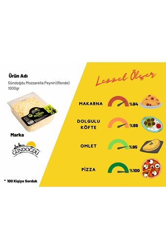 Gündoğdu Rende Mozzarella İnek Peyniri 1 kg