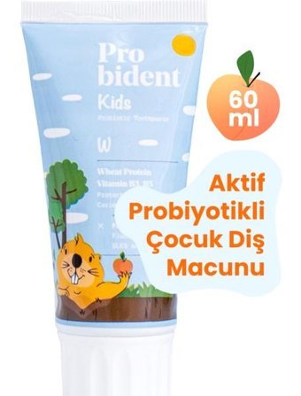 Probident Kids Şeftali Organik Florürsüz Çocuk Diş Macunu 60 ml