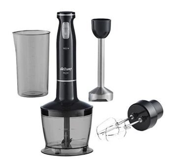 Arzum AR1183 800 ml Plastik Çift Bıçaklı 4'lü Büyük El Blender Seti Siyah