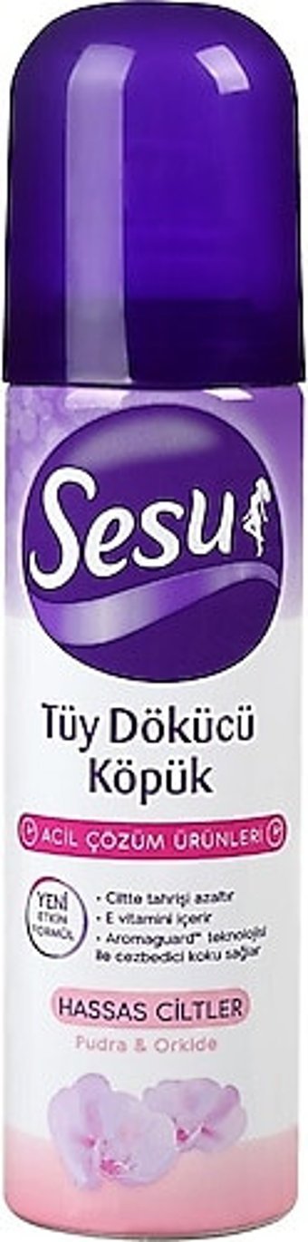 Sesu Köpük Hassas Ciltler İçin Tüm Vücut Kadın Tüy Dökücü Sprey 150 ml