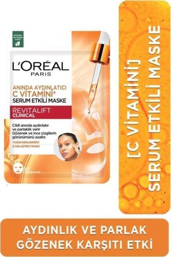 L'oréal Paris Revitalift Clinical C Vitaminli Serum Etkili Nemlendirici Kağıt Yüz Maskesi