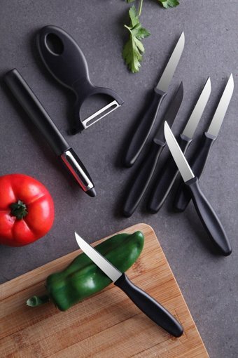 Vienev Elegance Plastik Saplı Paslanmaz Çelik Gövdeli 8 Parça Bıçak Seti Seti