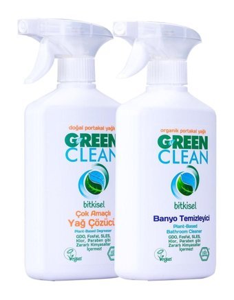 Green Clean Sprey Yağ Çözücü ve Banyo Temizleyici 2x500 ml