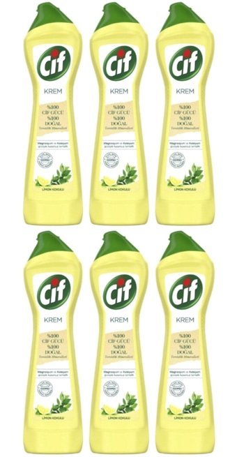 Cif Limonlu Krem Mutfak ve Banyo Temizleyici 6x500 ml