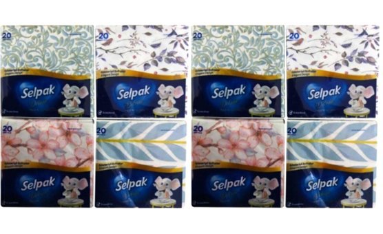 Selpak Deluxe Desenli Kağıt Peçete 8x20'li
