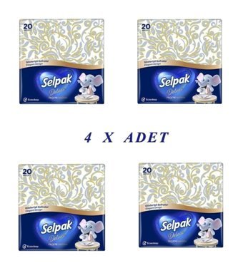 Selpak Deluxe Desenli Kağıt Peçete 4x20'li