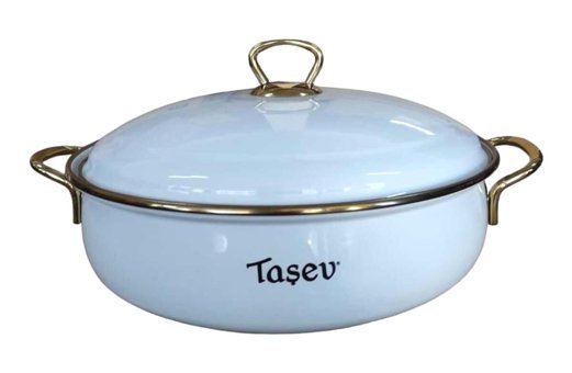 Taşev Emaye 26 cm Basık Tencere Mavi