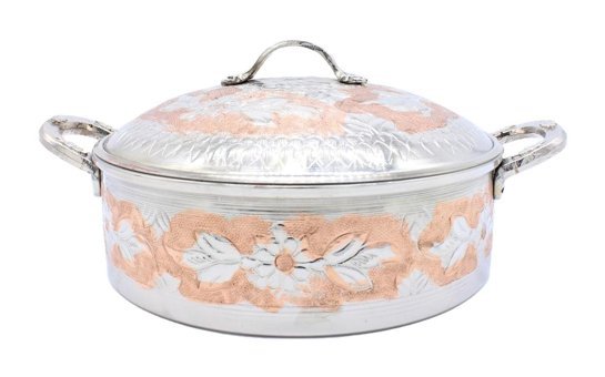 Copperdone Bakır 27 cm Derin Tencere Gümüş