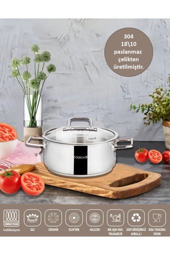 Cookcase Galaxy İndüksiyon Çelik 22 cm Derin Tencere