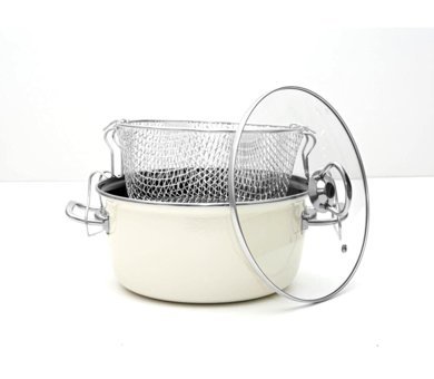 Savaşan Krom 22 cm Derin Tencere Krem