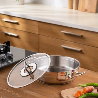 Emsan Elite İndüksiyon Çelik 30 cm Basık Karnıyarık Tencere