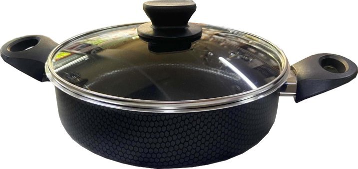 Mehtap Petek Desenli Teflon 24 cm Basık Tencere