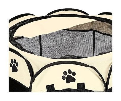 Haciu Katlanabilir Altıgen Tek Katlı Su Geçirmez İç-Dış Mekan Metal-Plastik Kedi Evi Sarı
