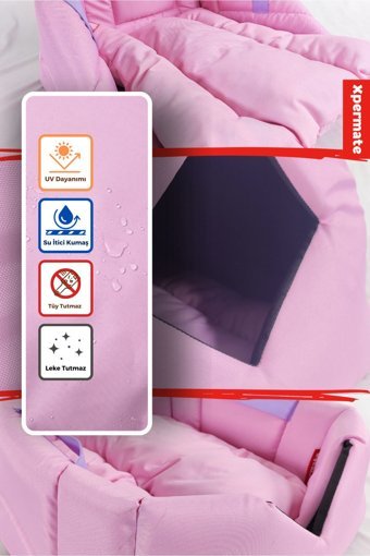 Xpermate Mağara Kare Tek Katlı Su Geçirmez İç Mekan Naylon-Polyester Kedi Evi Pembe