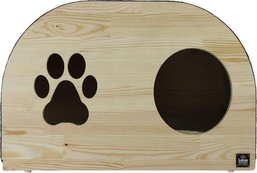 Lotus Furniture Pet Series Torino Dikdörtgen-Oval Tırmalamalı Tek Katlı İç Mekan Mdf-Peluş Kedi Evi Siyah