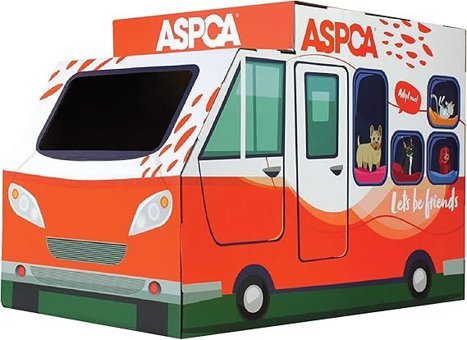 Aspca Kamyon Tırmalamalı Tek Katlı İç-Dış Mekan Karton Kedi Evi Kırmızı