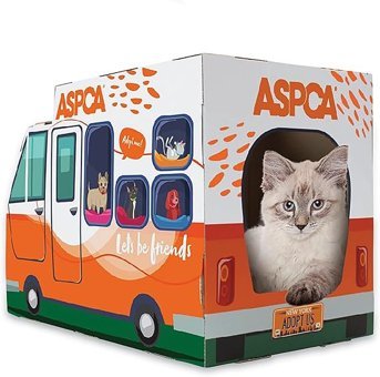 Aspca Kamyon Tırmalamalı Tek Katlı İç-Dış Mekan Karton Kedi Evi Kırmızı