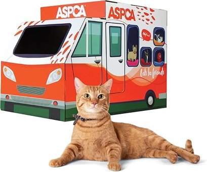 Aspca Kamyon Tırmalamalı Tek Katlı İç-Dış Mekan Karton Kedi Evi Kırmızı