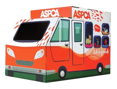 Aspca Kamyon Tırmalamalı Tek Katlı İç-Dış Mekan Karton Kedi Evi Kırmızı