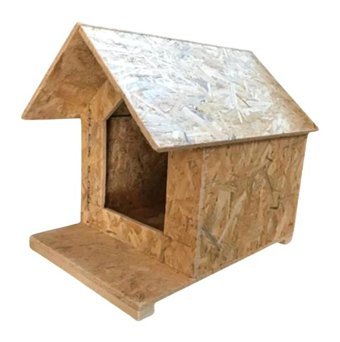 Reyo Kulübe Dikdörtgen Tek Katlı Su Geçirmez Dış Mekan Vernikli Osb Mdf Kedi Evi Ahşap Rengi