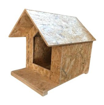 Reyo Kulübe Dikdörtgen Tek Katlı Su Geçirmez Dış Mekan Vernikli Osb Mdf Kedi Evi Ahşap Rengi