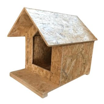 Reyo Kulübe Dikdörtgen Tek Katlı Su Geçirmez Dış Mekan Vernikli Osb Mdf Kedi Evi Ahşap Rengi