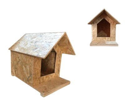 Reyo Kulübe Dikdörtgen Tek Katlı Su Geçirmez İç-Dış Mekan Osb Levha Kedi Evi Doğal Ahşap