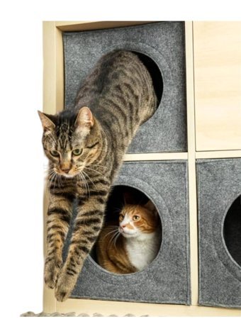 Next Craft Küp Küp Tek Katlı İç Mekan Keçe Kedi Evi Antrasit