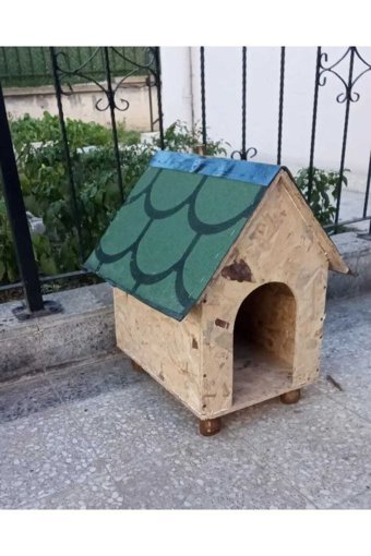 Msay Kulübe Dikdörtgen Tek Katlı Su Geçirmez İç-Dış Mekan Osb Levha Kedi Evi Doğal Ahşap
