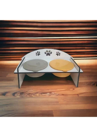 Hbnc Kulübe Kare Tek Katlı İç Mekan Mdf Kedi Evi Beyaz-Gri