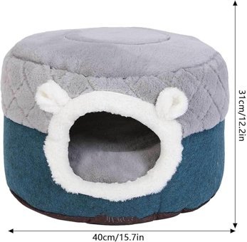 Raxove Mağara Yuvarlak Tek Katlı İç Mekan Polyester Kedi Evi Gri-Mavi