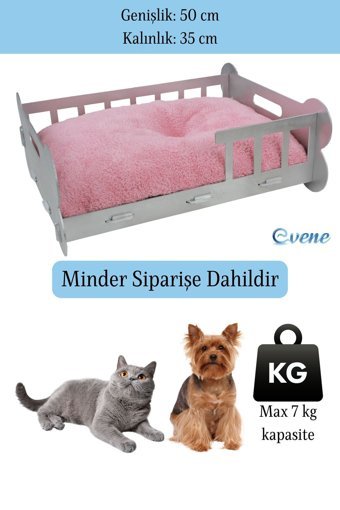 Evene Yatak Dikdörtgen Tek Katlı İç Mekan Mdf Kedi Evi Gümüş Varak