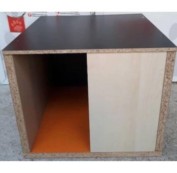 Catmozz Kulübe. Kare Tek Katlı Su Geçirmez Dış Mekan Sunta Lam Kedi Evi Kahverengi
