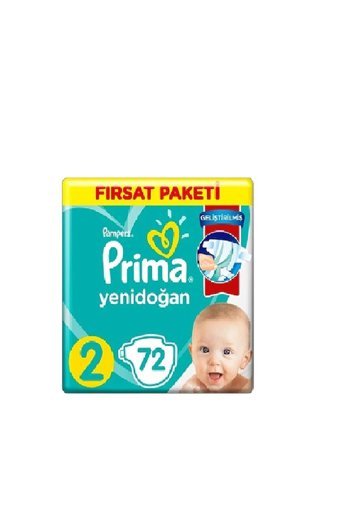 Prima Fırsat Paketi 2 Numara Cırtlı Bebek Bezi 72 Adet