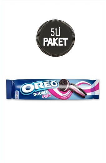 Oreo Double Fun Frambuazlı-Vanilyalı Bisküvi 5x157 gr