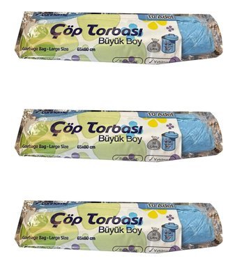 Canhome Kokulu Büyük Boy 65x80 cm Çöp Poşeti 3x10 Adet Mavi