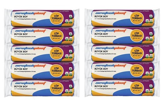 Newtechplast Kokulu Büyük Boy 65x80 cm Çöp Poşeti 10x10 Adet Mavi