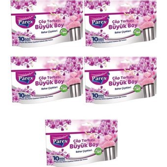 Parex Premium Bahar Kokulu Büyük Boy 65x80 cm Çöp Poşeti 5x10 Adet Pembe
