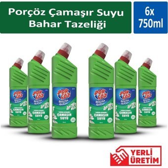 Porçöz Bahar Tazeliği Kokulu Konsantre Jel Çamaşır Suyu 6x750 ml