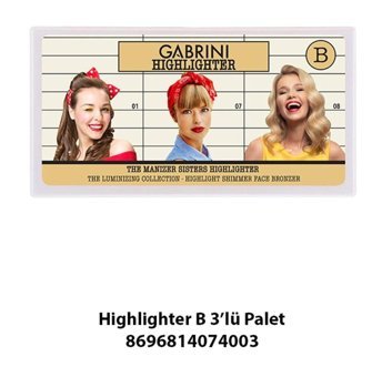 Gabrini Set B 3'lü Toz Highlighter Paleti