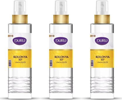 Duru Limon Çiçeği Cam Şişe Kolonya 3x180 ml