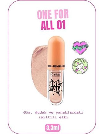 Callista Beauty 01 Likit Işıltılı Tekli Göz Farı